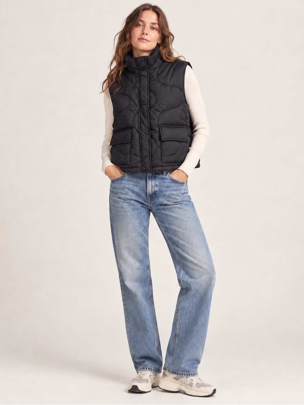 Damson Madder June Tech Gilet Black Quilted Puffer Vest | US 12